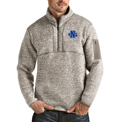 Men's Antigua Oatmeal North Georgia Nighthawks Fortune Quarter-Zip Jacket