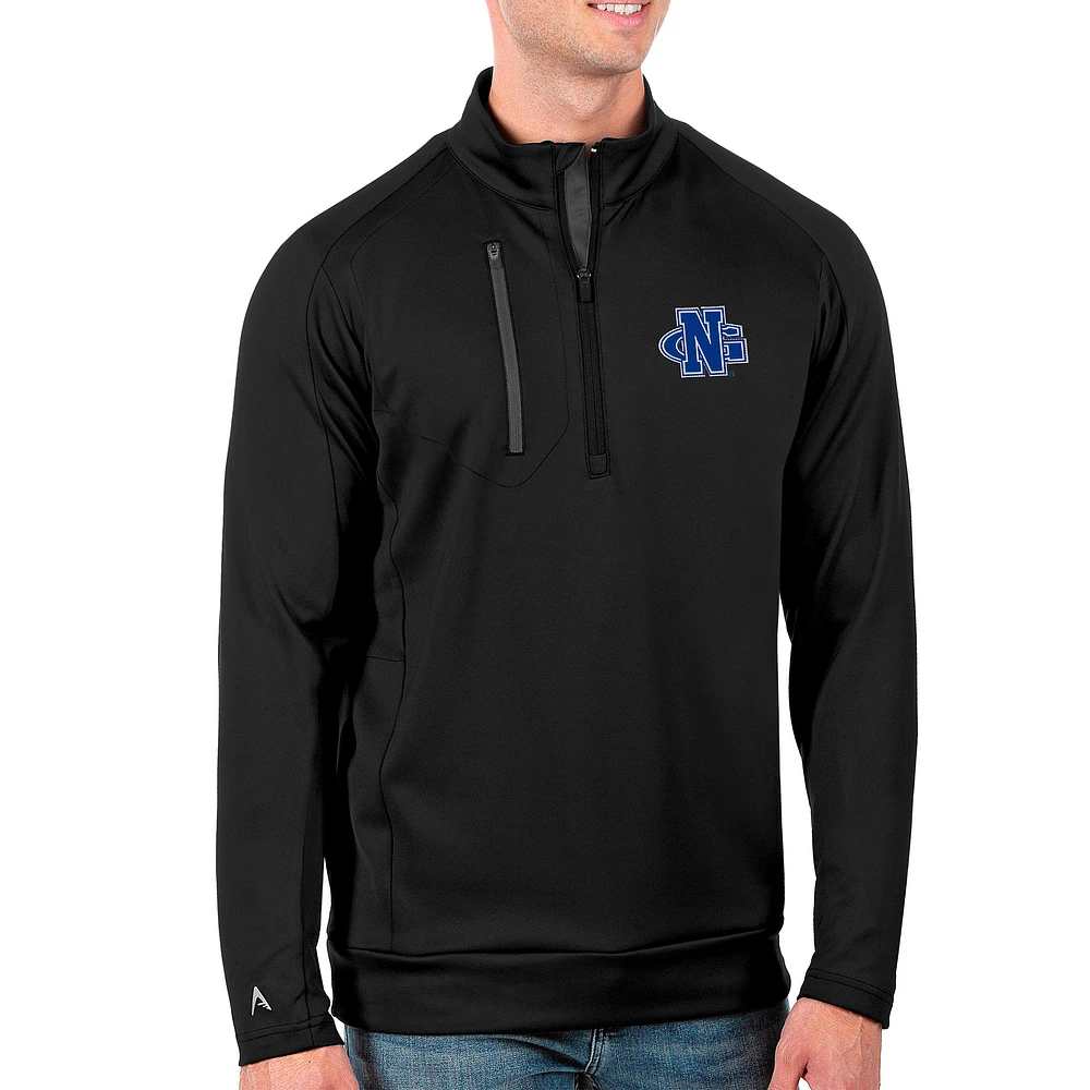 Men's Antigua Black North Georgia Nighthawks Generation Quarter-Zip Pullover Top