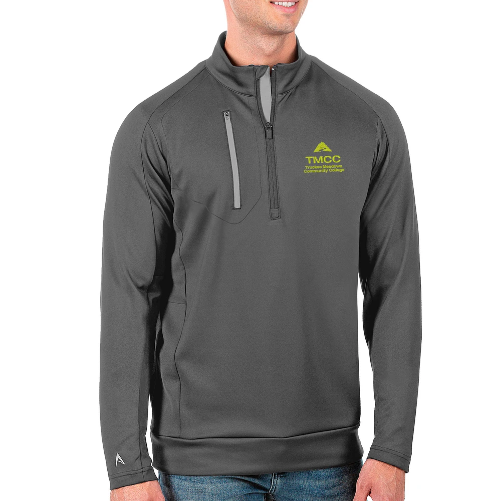 Men's Antigua Charcoal Truckee Meadows Community College Generation Quarter-Zip Pullover Top