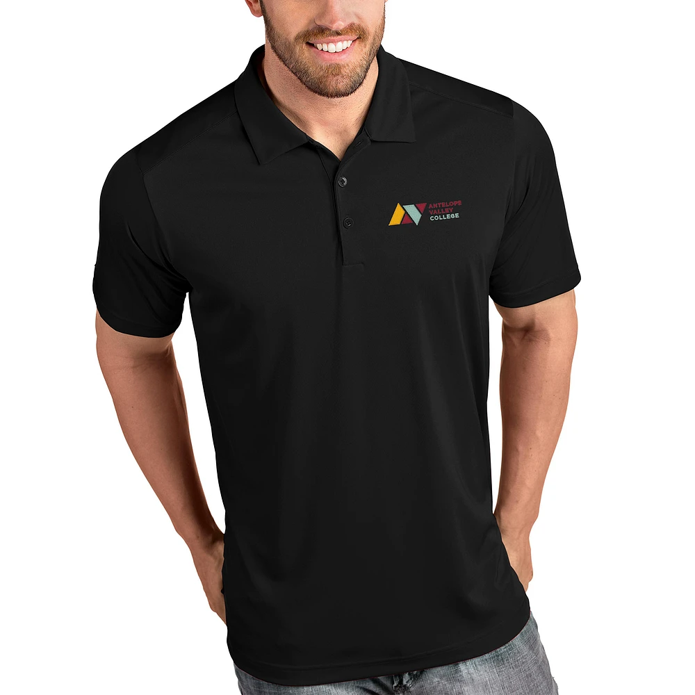 Men's Antigua Black Antelope Valley College Tribute Polo