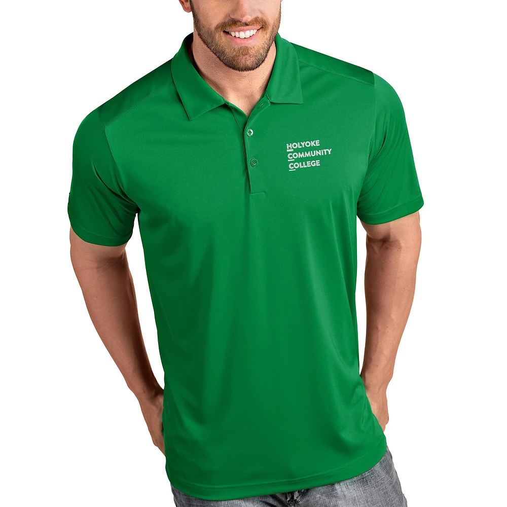 Men's Antigua Kelly Green Holyoke Community College Tribute Polo