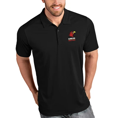 Men's Antigua Black Illinois Tech Scarlet Hawks Tribute Polo