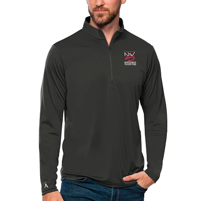 Men's Antigua Black Northwest-Shoals Community College Tribute Quarter-Zip Pullover Top