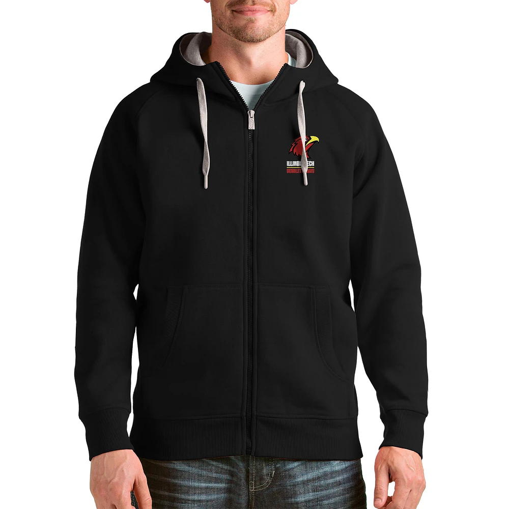Men's Antigua Illinois Tech Scarlet Hawks Victory Full-Zip Hoodie