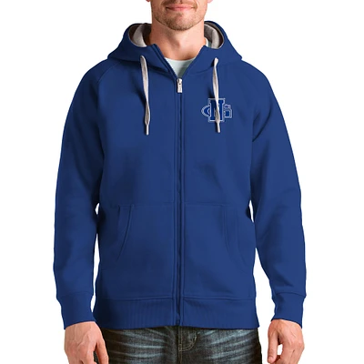 Men's Antigua Royal North Georgia Nighthawks Victory Full-Zip Hoodie