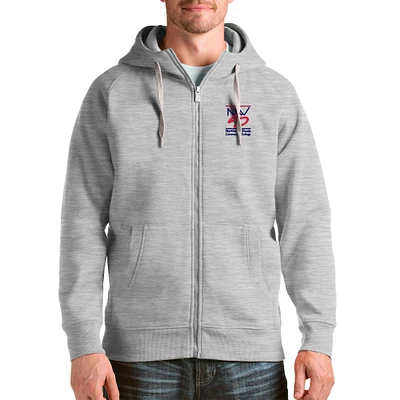 Men's Antigua Heathered Gray Northwest-Shoals Community College Victory Full-Zip Hoodie