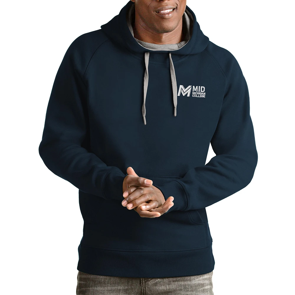 Men's Antigua Navy Mid Michigan College Victory Pullover Hoodie