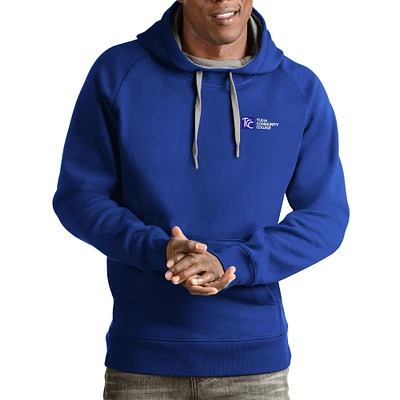 Men's Antigua Royal Tulsa Community College Victory Pullover Hoodie