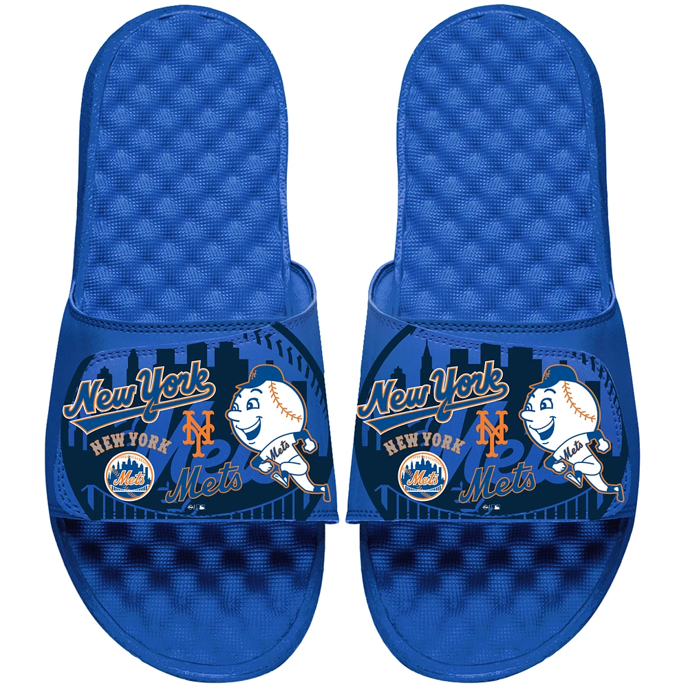 Men's ISlide Royal New York Mets Collage Slide Sandals