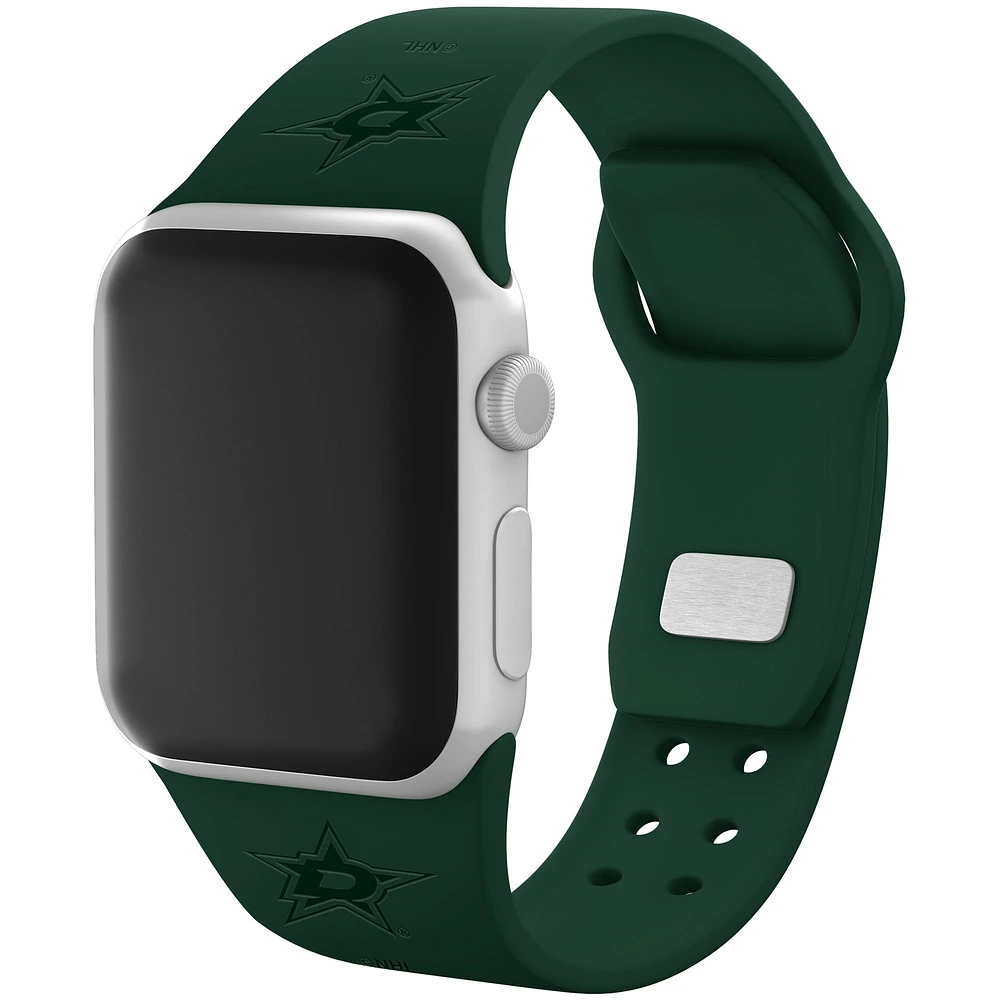 Kelly Green Dallas Stars Debossed Silicone Apple Watch Band