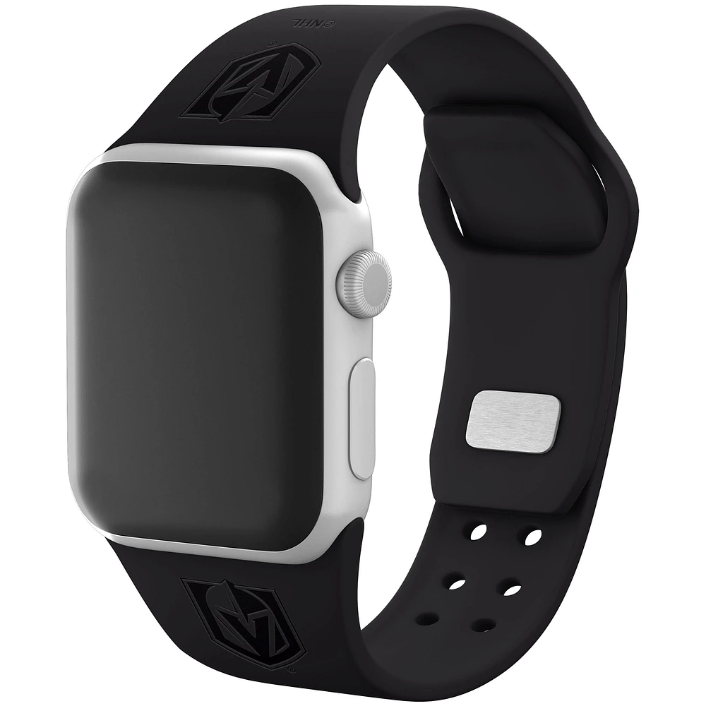 Black Vegas Golden Knights Debossed Silicone Apple Watch Band