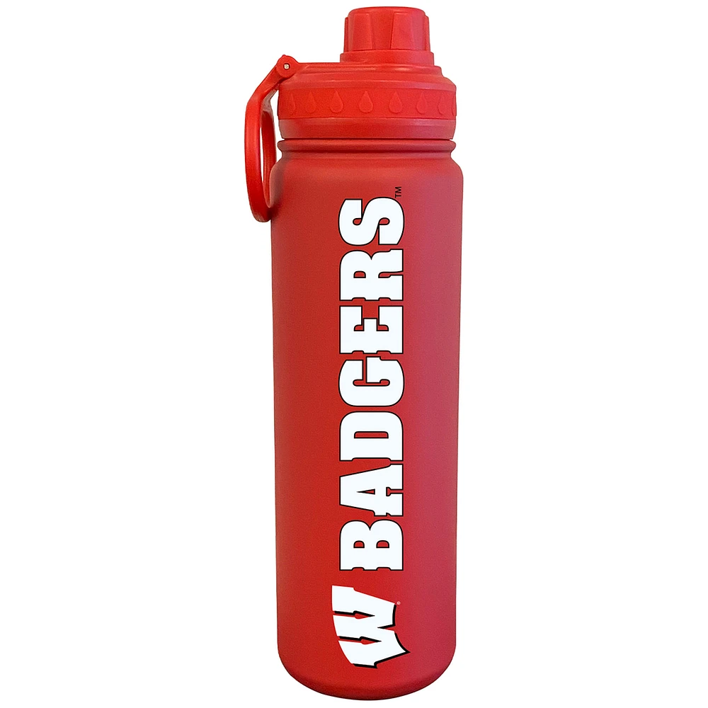 Red Wisconsin Badgers 24oz. Logo Stainless Sport Bottle
