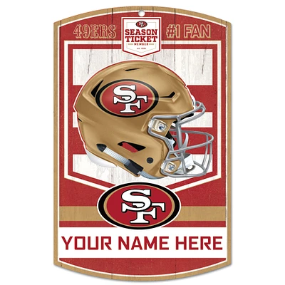 WinCraft San Francisco 49ers Season Ticket Member Exclusive 11'' x 17'' Personalized Wood Sign