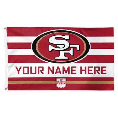 WinCraft San Francisco 49ers Season Ticket Member Exclusive 3' x 5' Personalized One-Sided Deluxe Flag