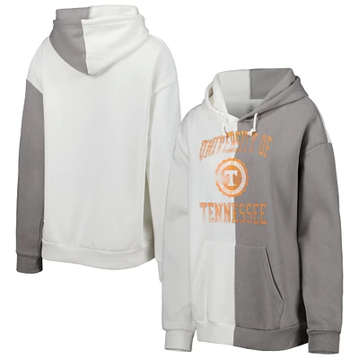 Women's Gameday Couture Gray/White Tennessee Volunteers Split Pullover Hoodie