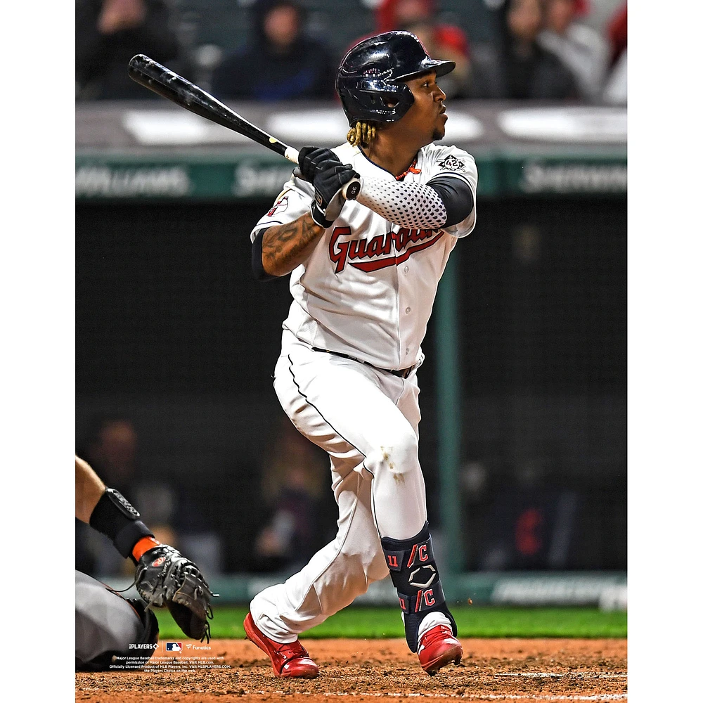 Jose Ramirez Cleveland Guardians Unsigned Hits 1000th Career Hit Photograph