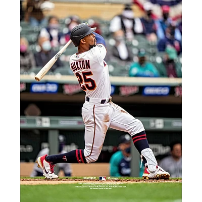 Byron Buxton Minnesota Twins Unsigned Hits a Home Run Photograph