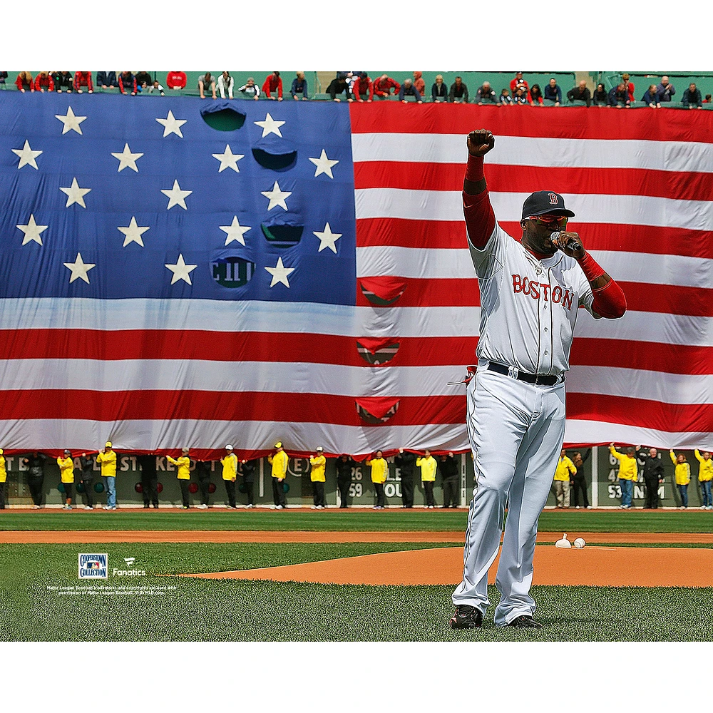 David Ortiz Boston Red Sox Unsigned 2013 This Is Our City Speech Photograph