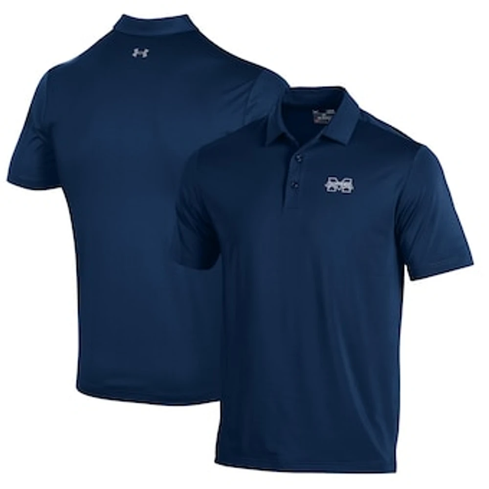 Men's Under Armour Blue Moravian Greyhounds Performance Polo