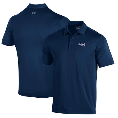 Men's Under Armour Blue Moravian Greyhounds Performance Polo