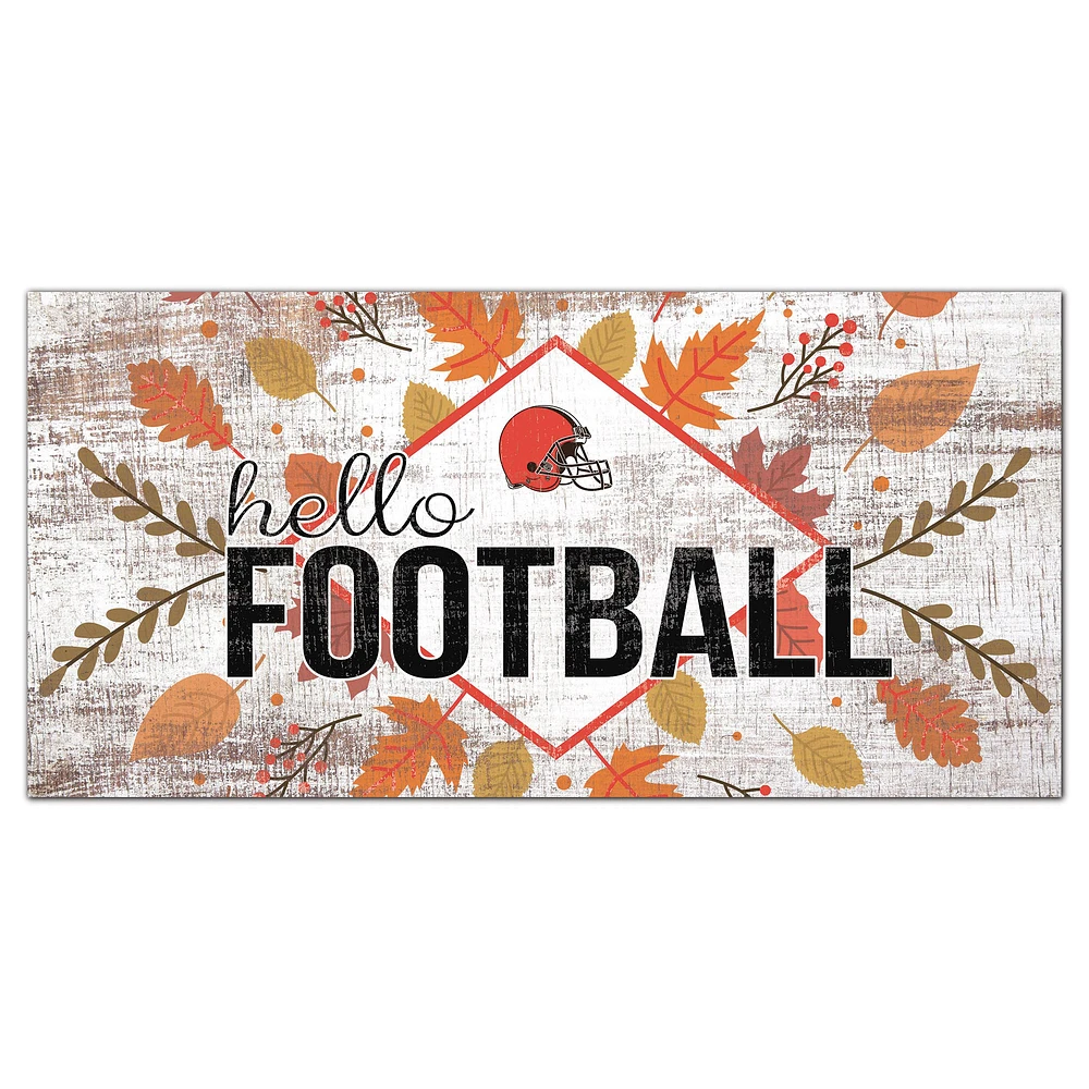 Cleveland Browns 6'' x 12'' Hello Football Wall Art