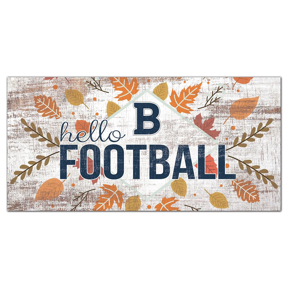White Butler Bulldogs 6'' x 12'' Hello Football Wall Art