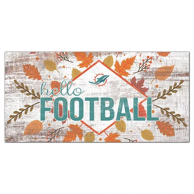 Miami Dolphins 6'' x 12'' Hello Football Wall Art