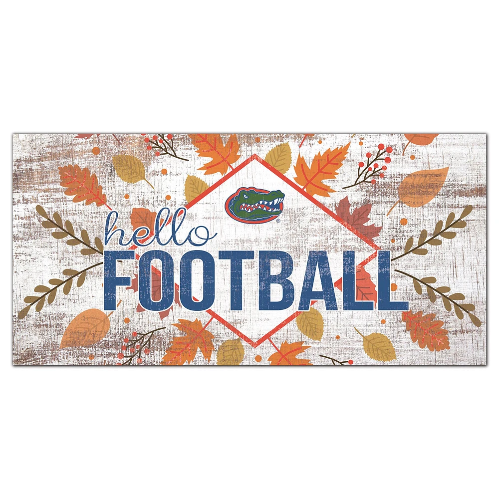 White Florida Gators 6'' x 12'' Hello Football Wall Art