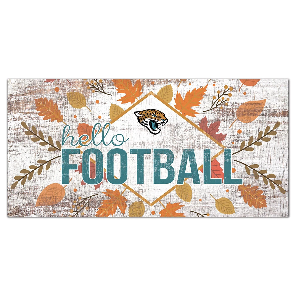 Jacksonville Jaguars 6'' x 12'' Hello Football Wall Art