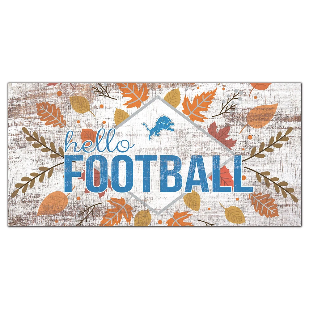 Detroit Lions 6'' x 12'' Hello Football Wall Art