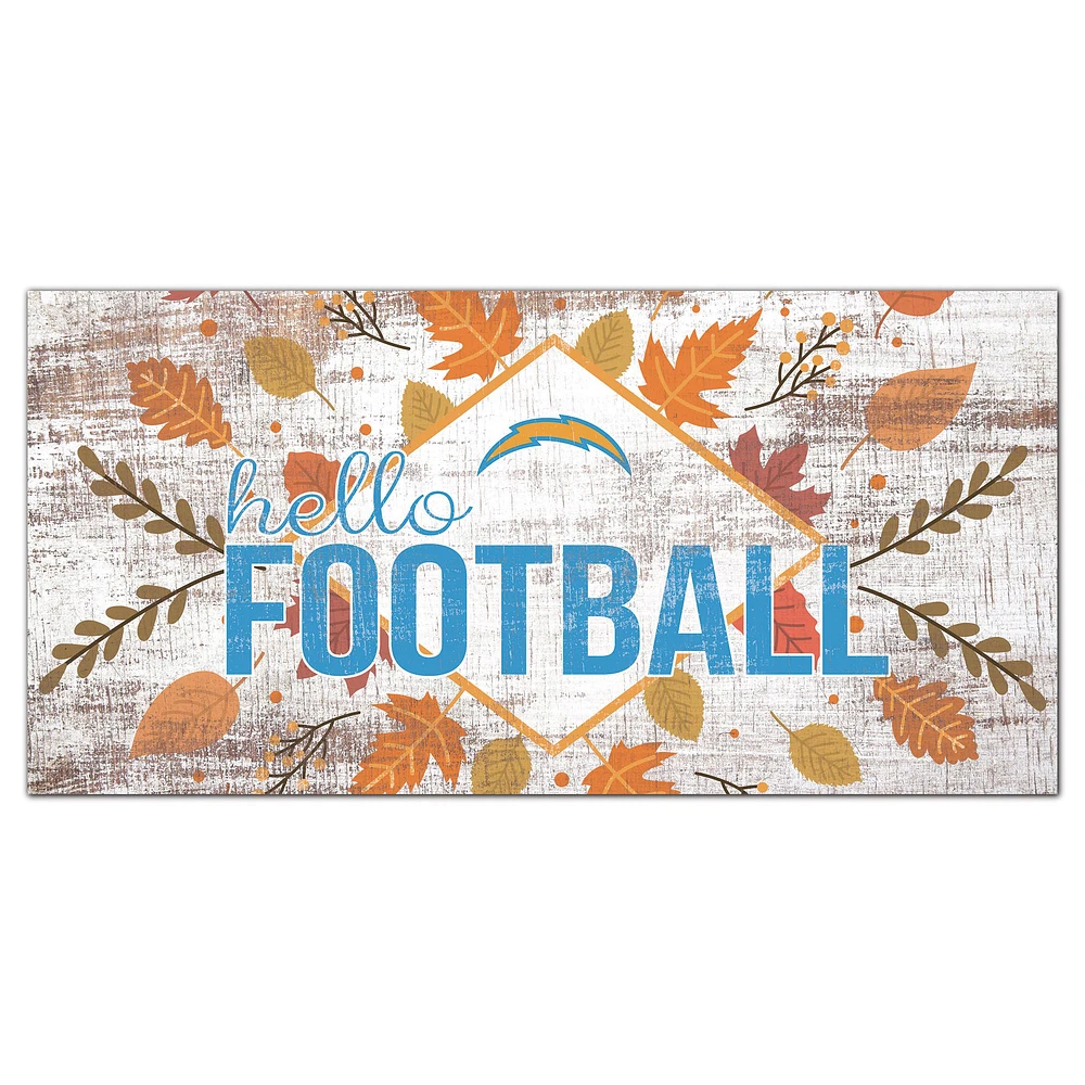 Los Angeles Chargers 6'' x 12'' Hello Football Wall Art