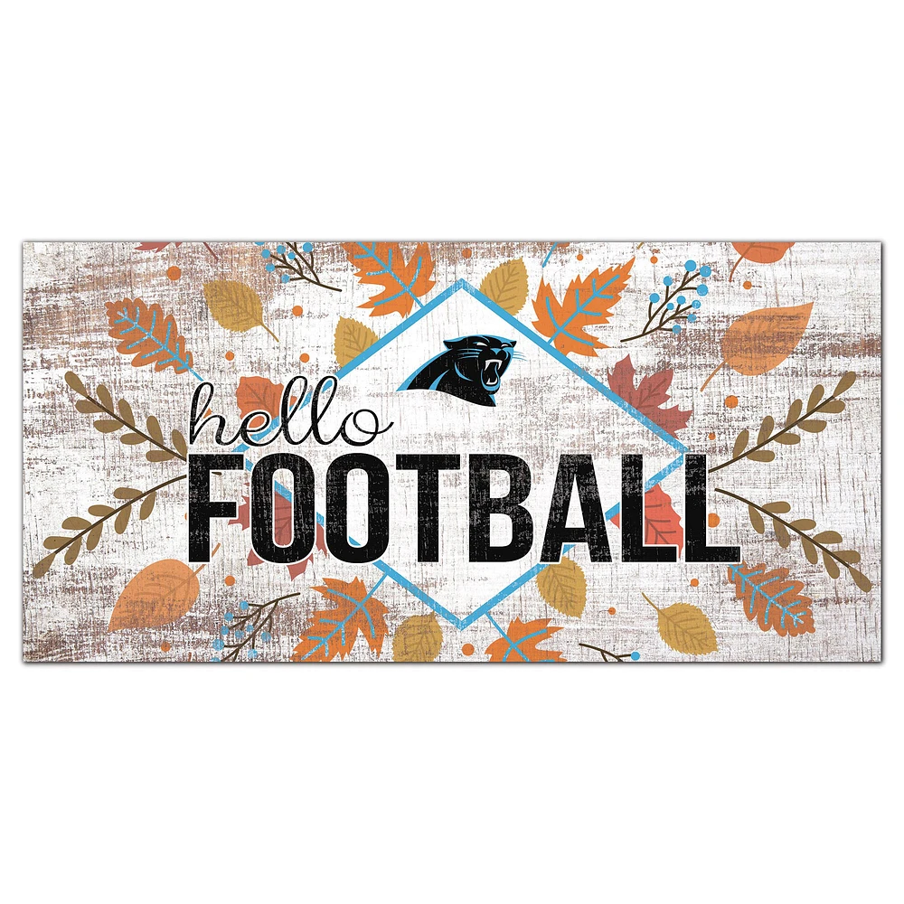 Carolina Panthers 6'' x 12'' Hello Football Wall Art