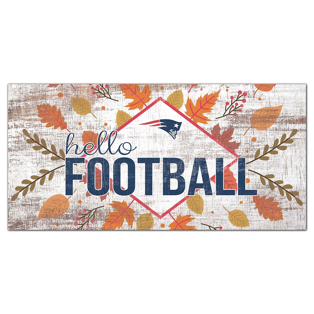 New England Patriots 6'' x 12'' Hello Football Wall Art