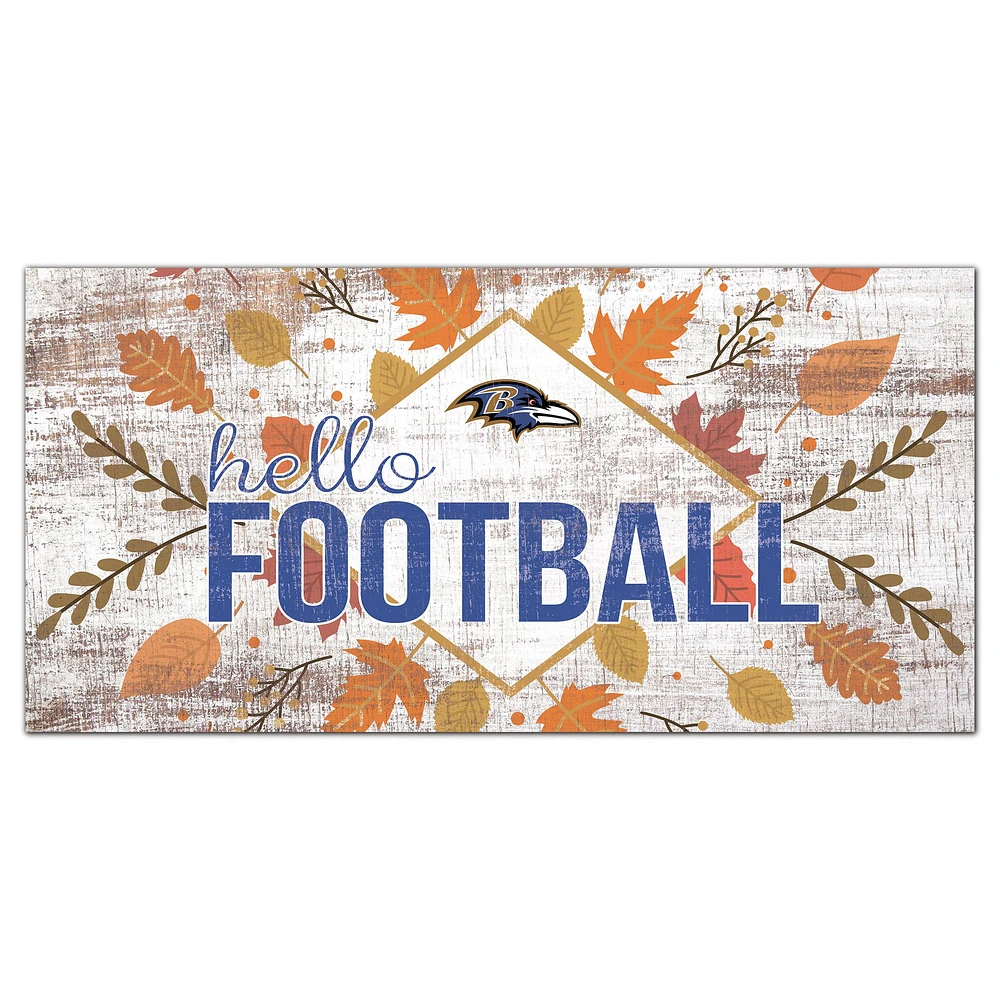 Baltimore Ravens 6'' x 12'' Hello Football Wall Art