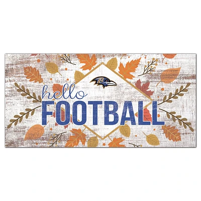 Baltimore Ravens 6'' x 12'' Hello Football Wall Art