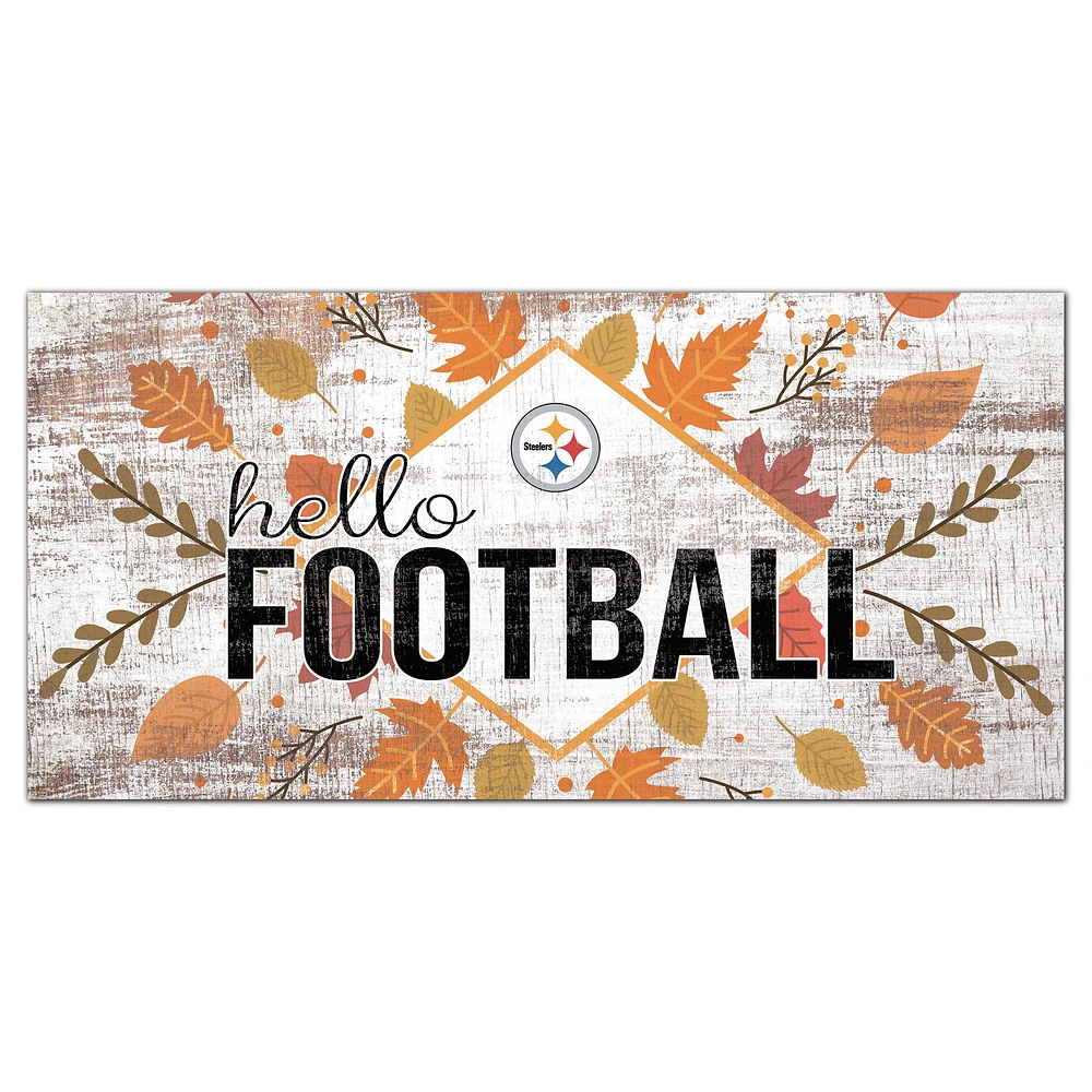 Pittsburgh Steelers 6'' x 12'' Hello Football Wall Art