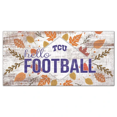 TCU Horned Frogs 6'' x 12'' Hello Football Wall Art