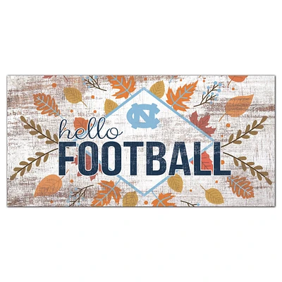North Carolina Tar Heels 6'' x 12'' Hello Football Wall Art