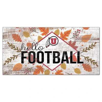 Utah Utes 6'' x 12'' Hello Football Wall Art