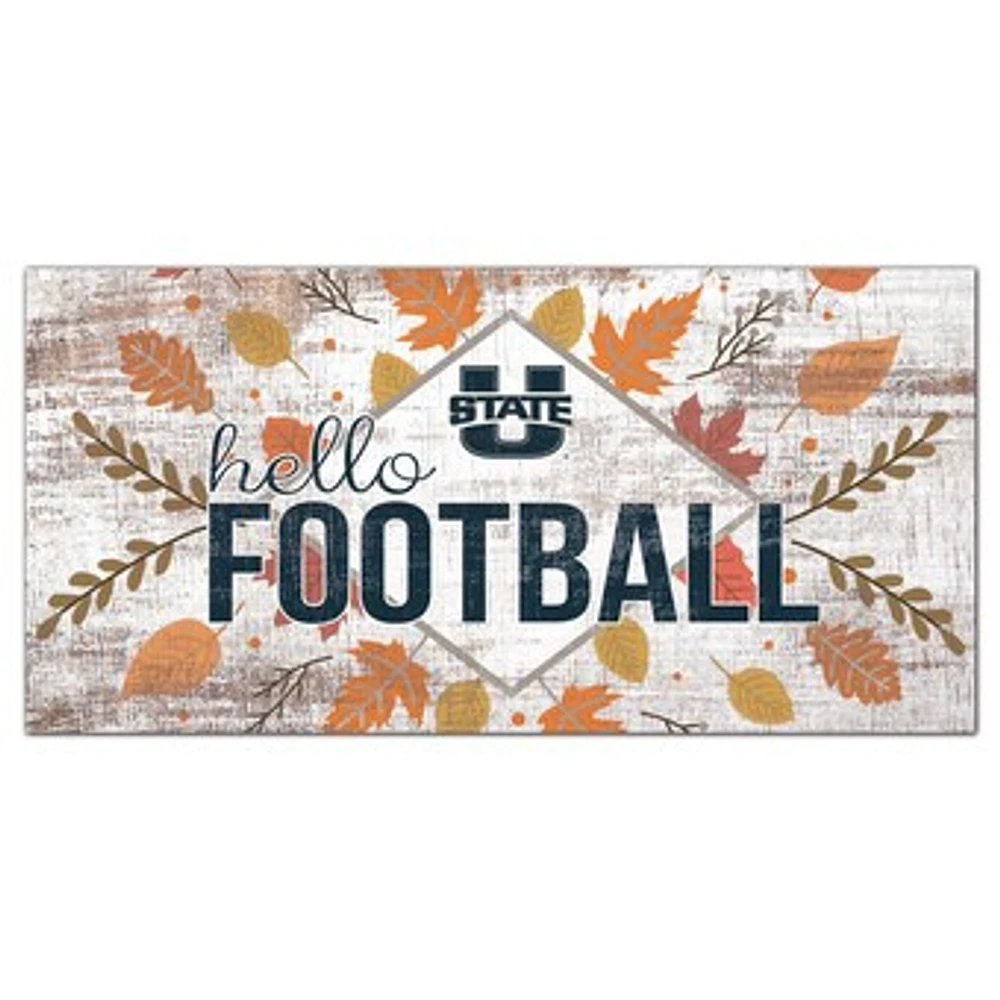 Utah State Aggies 6'' x 12'' Hello Football Wall Art