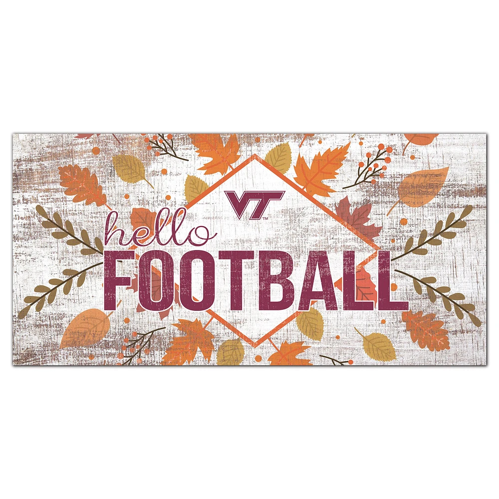 Virginia Tech Hokies 6'' x 12'' Hello Football Wall Art