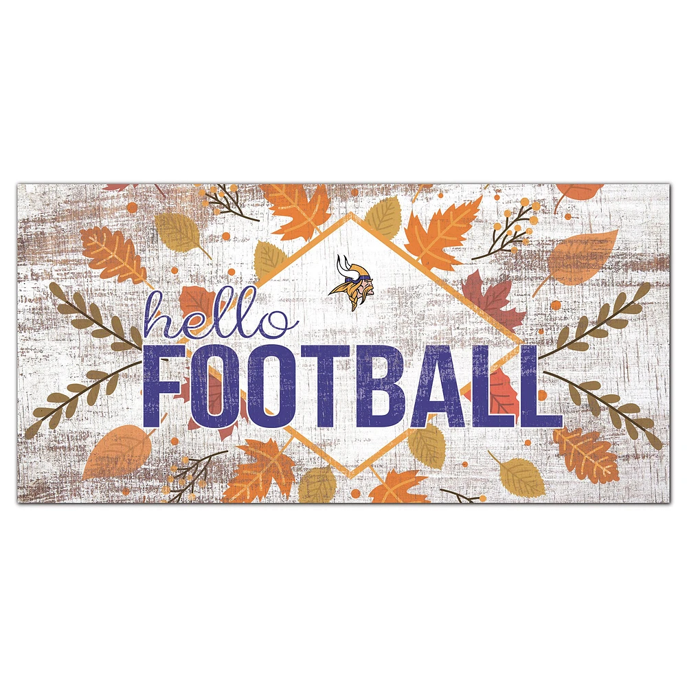 Minnesota Vikings 6'' x 12'' Hello Football Wall Art