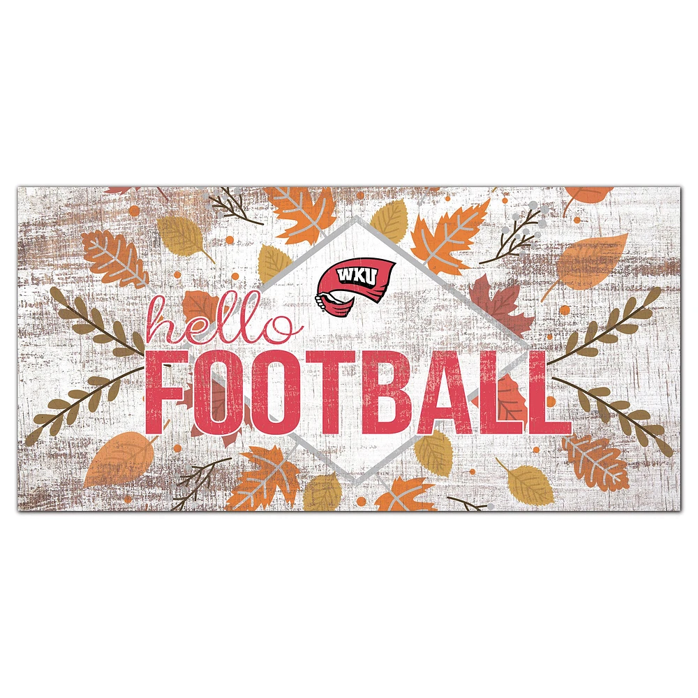 Western Kentucky Hilltoppers 6'' x 12'' Hello Football Wall Art