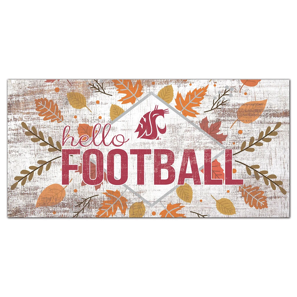 Washington State Cougars 6'' x 12'' Hello Football Wall Art