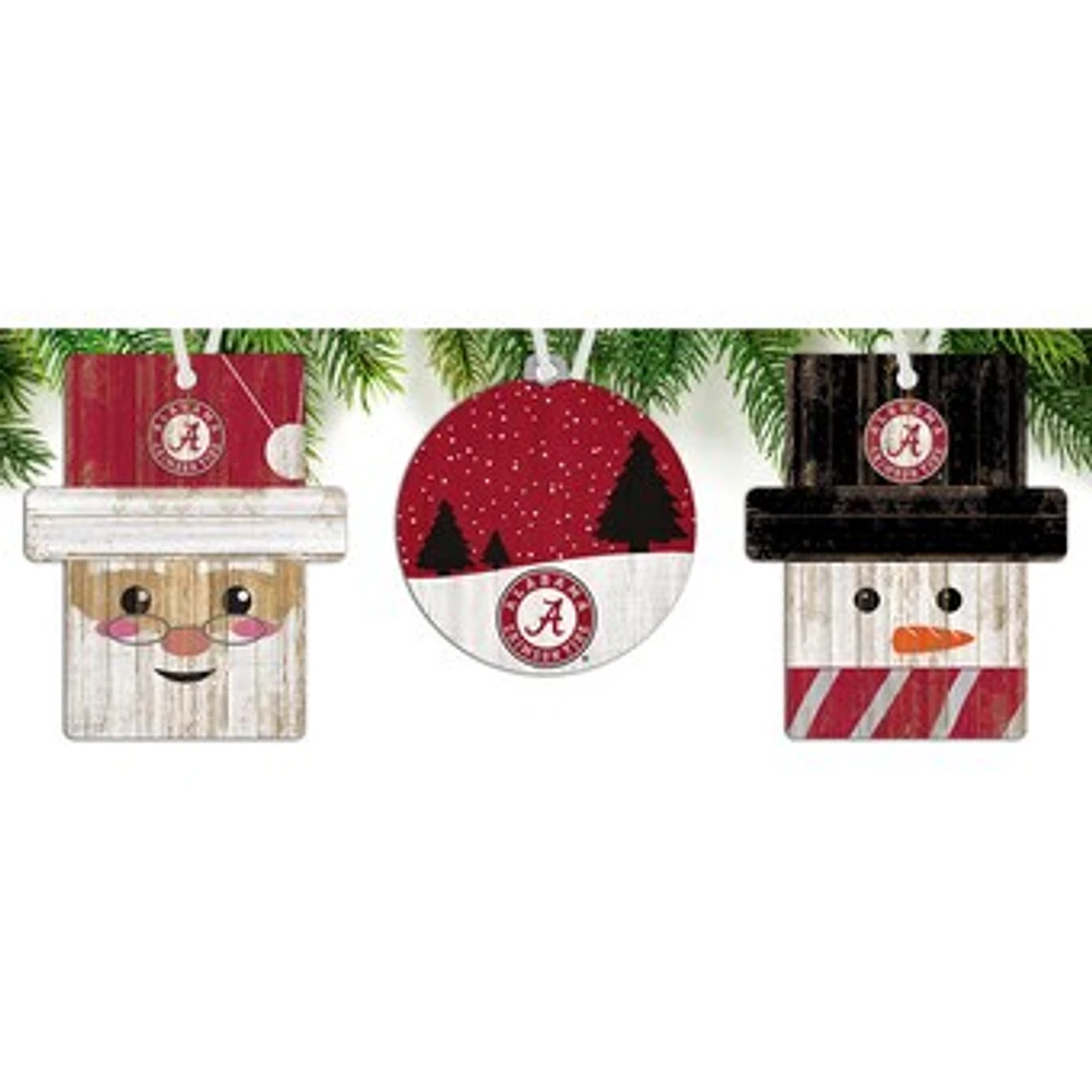 Alabama Crimson Tide 3-Pack Ornament Set