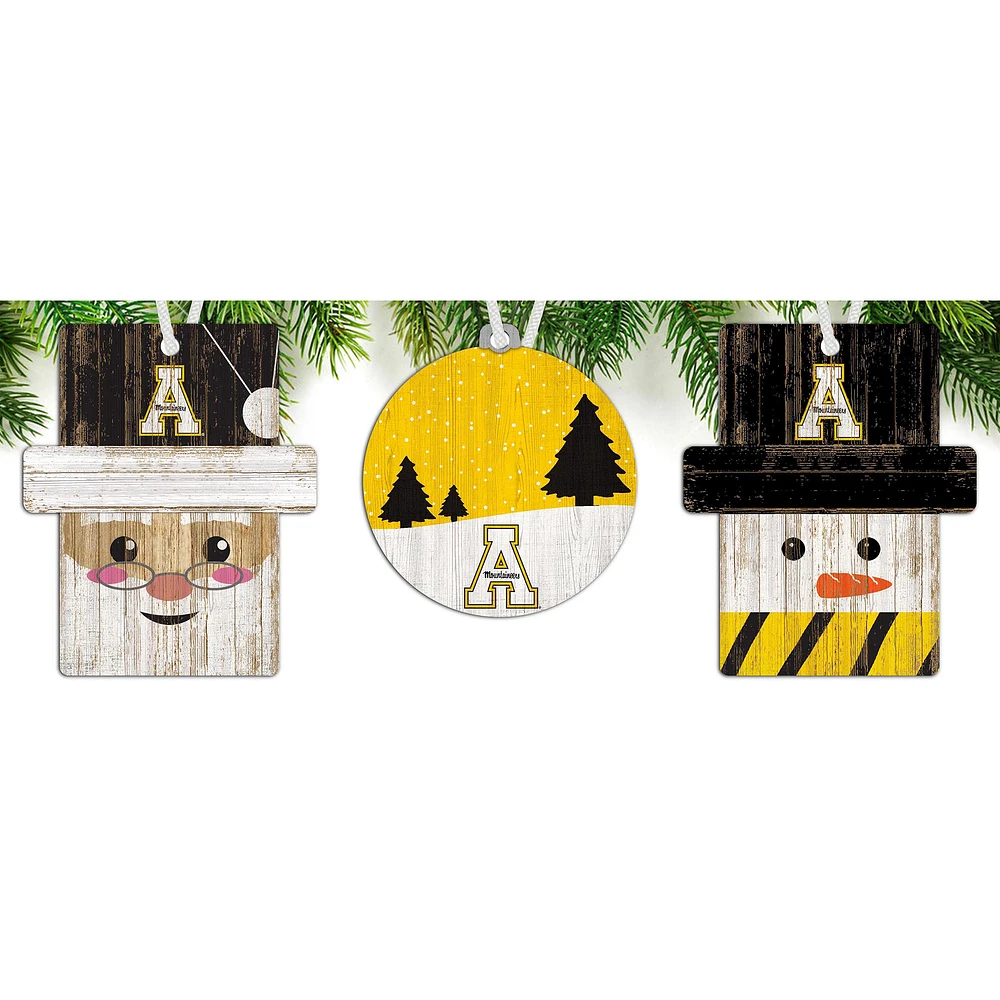 Appalachian State Mountaineers 3-Pack Ornament Set