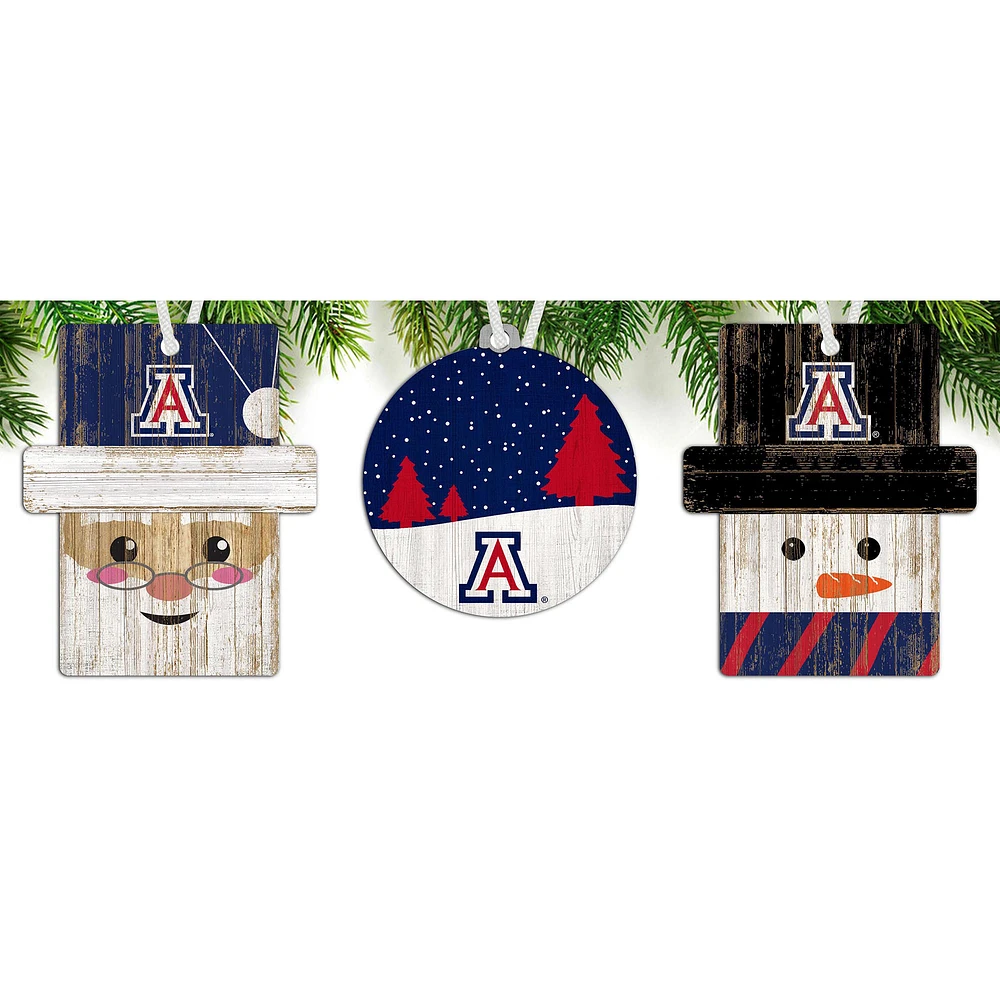 Arizona Wildcats 3-Pack Ornament Set