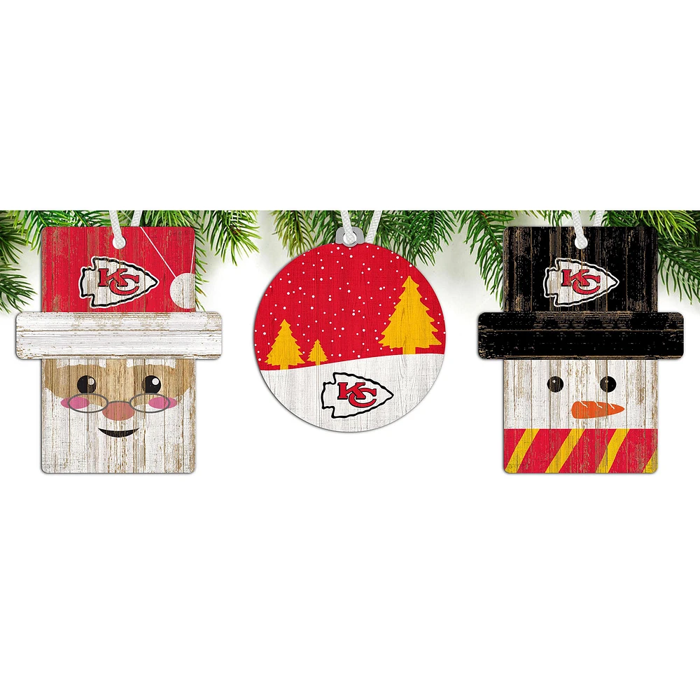 Kansas City Chiefs 3-Pack Ornament Set