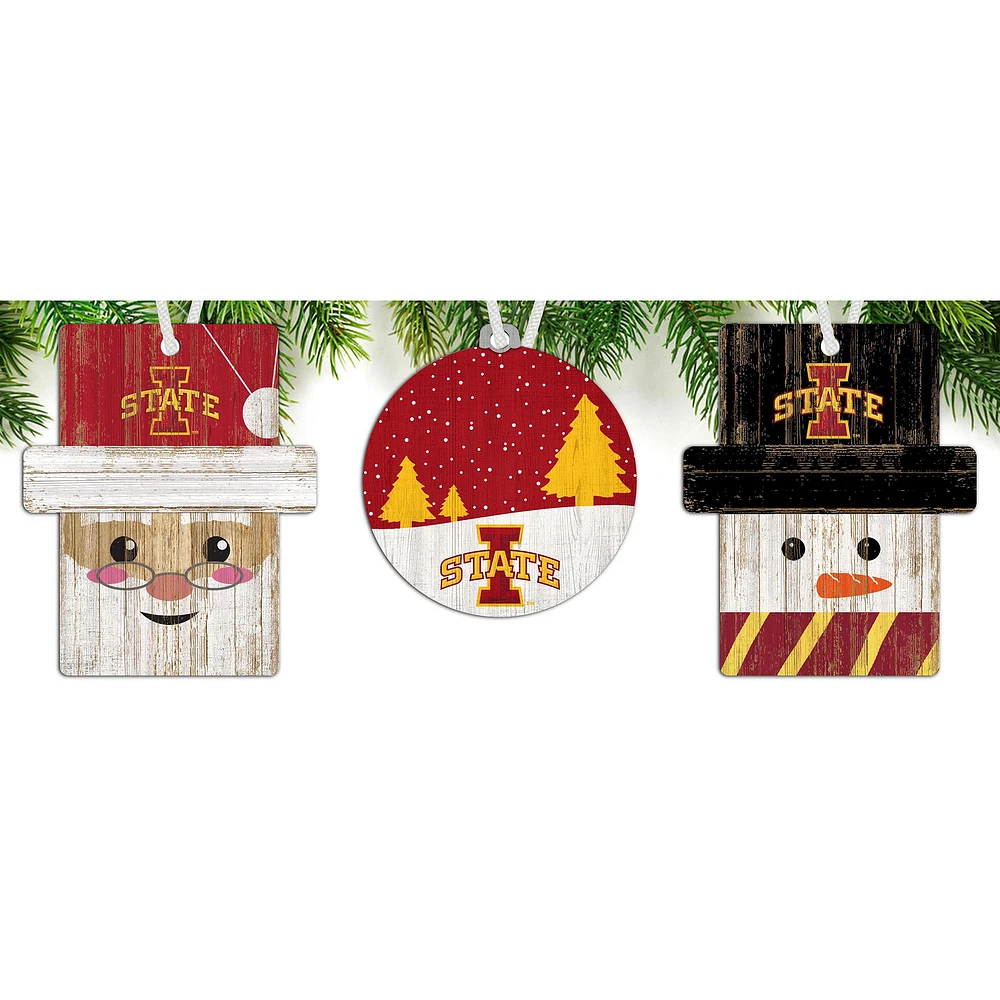 Iowa State Cyclones 3-Pack Ornament Set