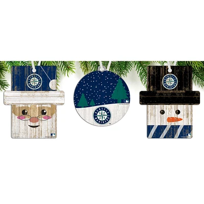 Seattle Mariners 3-Pack Ornament Set